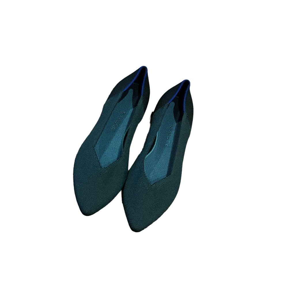 Rothy's Women's The Point Sea Green Slip On Flat Shoes Size 13 NWOT - Picture 2 of 8